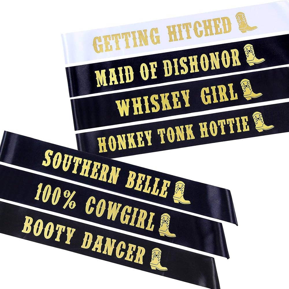 POP FIZZ DESIGNS Nashville Bachelorette Party Sashes | 7 Pack | Includes 1 Bride Sash “Getting ... | Amazon (US)
