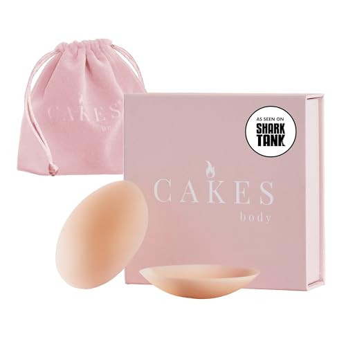 CAKES Body® grippy (Non-Adhesive) Circle Nipple Covers for Women - Silicone Nipple Covers with Travel Pouch - Reusable Design for Sports Bras, Swimear & Bralettes - Honey, Itty Bitty Size (A-AA) | Amazon (US)