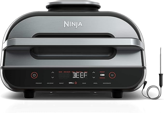 Ninja FG551 Foodi Smart XL 6-in-1 Indoor Grill with Air Fry, Roast, Bake, Broil & Dehydrate, Smar... | Amazon (US)