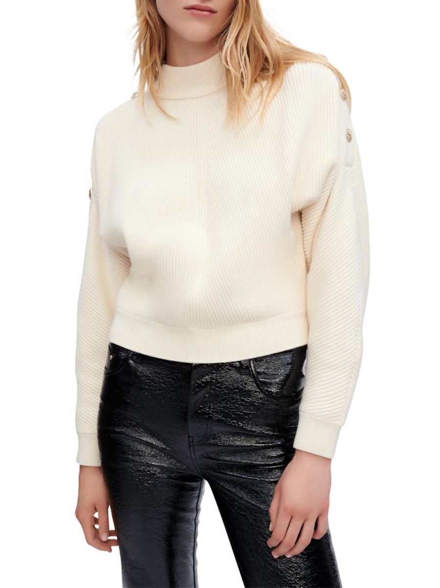 Maje Marnia Ribbed Crop Sweater | Saks Fifth Avenue