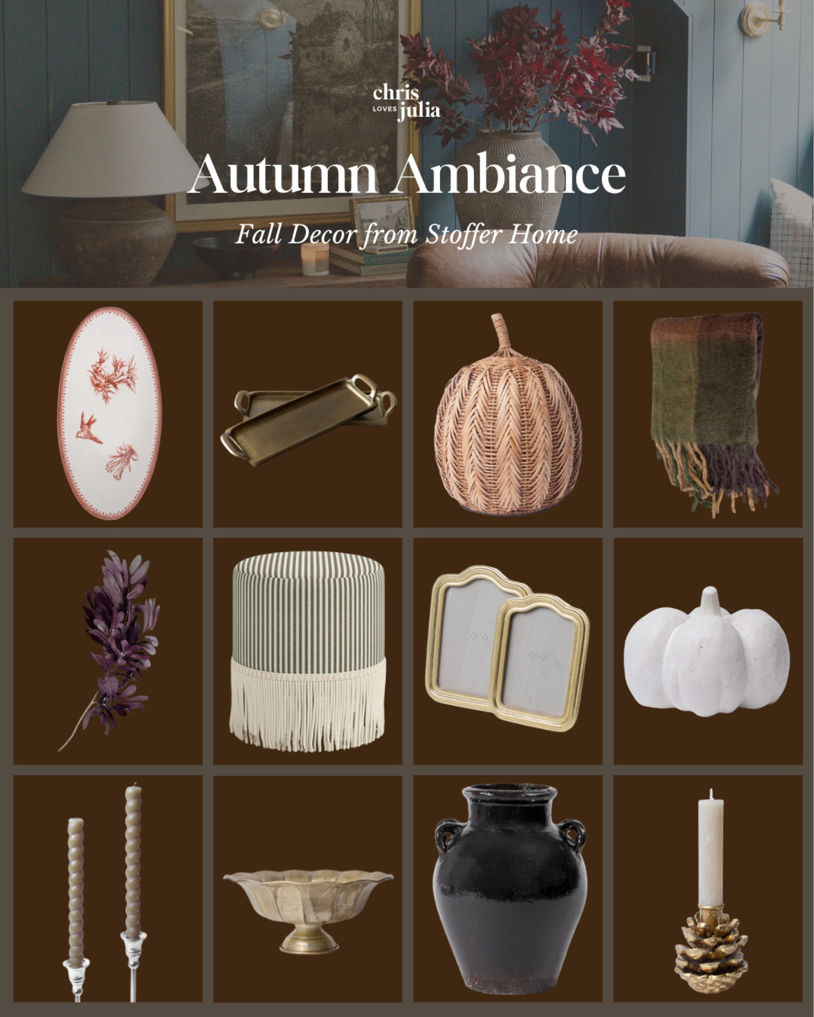 Stoffer Home’s fall collection just dropped and it is 😍 shop my home decor picks below!

Platter, brass tray, woven wicker pumpkin, plaid throw blanket, fall stem, striped ottoman, gold picture frame, ceramic pumpkin, taper candles, gold footed bowl, ceramic vase, pinecone taper holder

#LTKHome #LTKSeasonal #LTKFindsUnder100