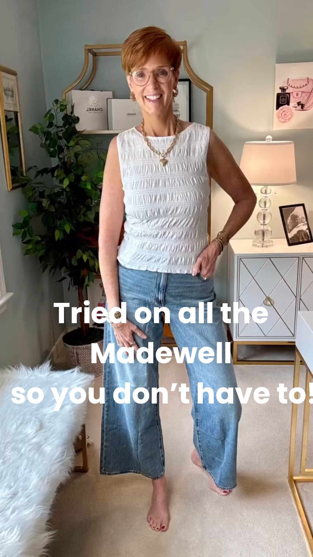 Tall-Girl Madewell Try-On 👖✨ | Real fit, real reviews—for women 40+

You saw the unboxing… now it’s time for the real fit check. These are the pieces I ordered—and yes, I tried them in multiple sizes because tall bodies don’t fit one-size-fits all. Now here’s how it actually fits.
 I tried on a few of Madewell’s latest: 🤍 A boat neck smocked top 🤍 A knit bubble hem top 👖 Two super wide-leg jeans 🤍 White denim in two sizes (because sizing is never one-size-fits-all when you’re tall!)

If you’re a tall woman over 40 looking for timeless, elevated casual style that fits your body and your life—you’re in the right place.

🎯 I don’t just show outfits—I show what works. You’ll always get tall-friendly sizing notes, styling ideas, and honest reviews from me.
 📌 Save this reel to come back when you’re ready to shop 👯‍♀️ Tag a friend who’s over 40 and never knows what jeans to buy

#TallGirlStyle #Over40Style #MadewellTryOn #MadewellDenim #TallWomenFashion #ClassicStyleOver40 #ElevatedCasual #SummerStyleForWomen #ShopMyLooks #WideLegJeans #TryOnReel #RealWomenRealStyle #MidlifeStyle #TallFashionOver50 #WhiteJeansSeason #MadewellSaleFinds #StyleConfidenceOver40 #CasualChicStyle

#LTKStyleTip #LTKOver40