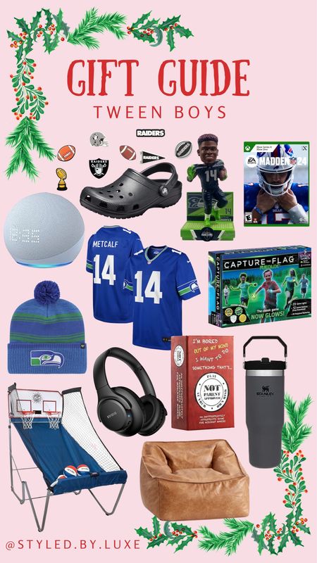 Tween boy gift guide!

Gifts for kids, gifts for boys, sports gifts, headphones, Stanley tumbler, football Jersey, video games, basketball hoop 

#LTKHoliday #LTKkids #LTKGiftGuide