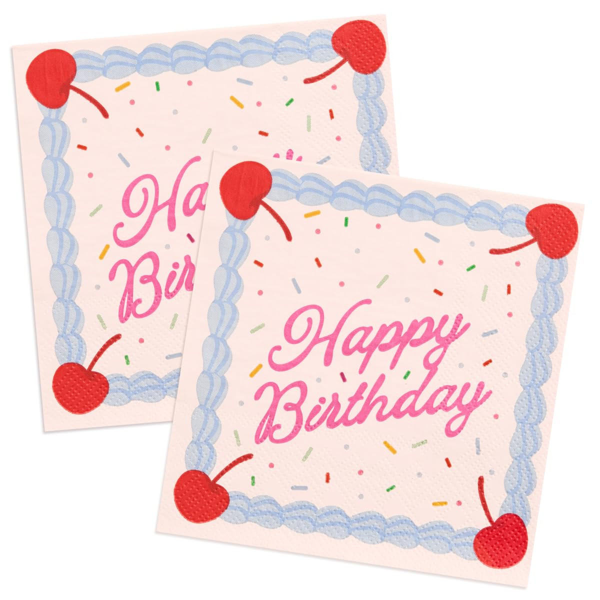 xo, Fetti Happy Birthday Napkins - 25 Paper Napkins | Birthday Decorations, Cake, Rainbow Sprinkl... | Amazon (US)