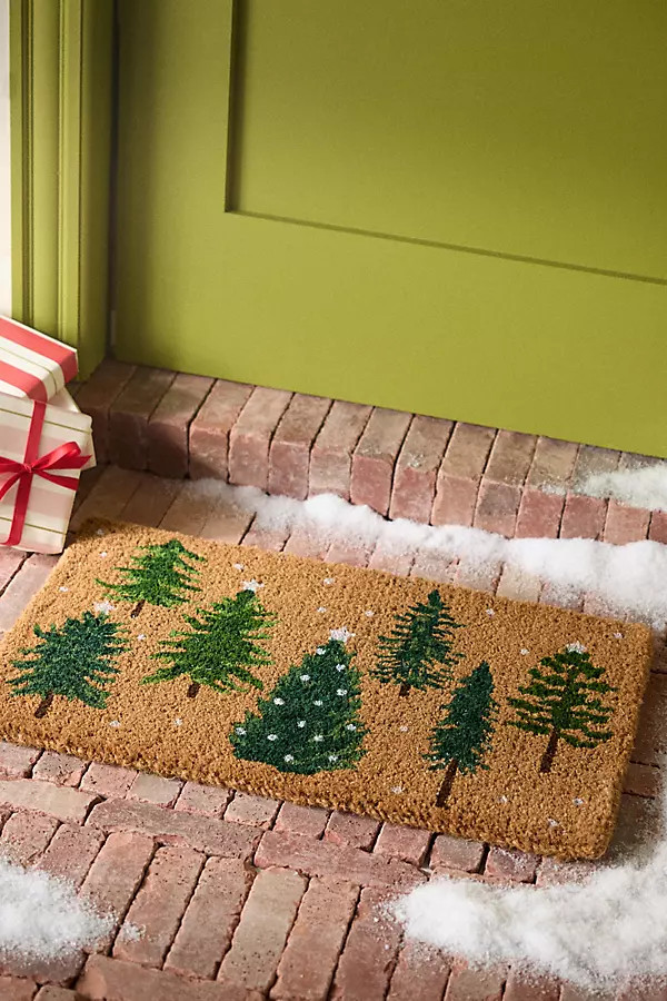 Snowy Forest Doormat | Anthropologie (US)