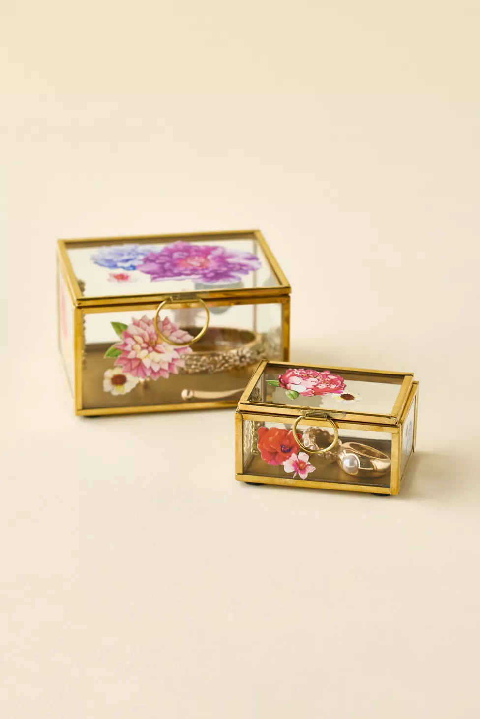 Floral Glass Trinket Box | Urban Outfitters (US and RoW)