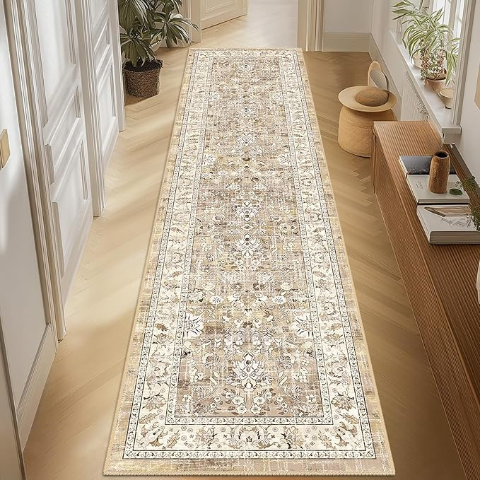 LOKHOM Washable Runner Rug, 2x8 Non-Slip Vintage Hallway Runner Rug with Rubber Backing, Boho Flo... | Amazon (US)