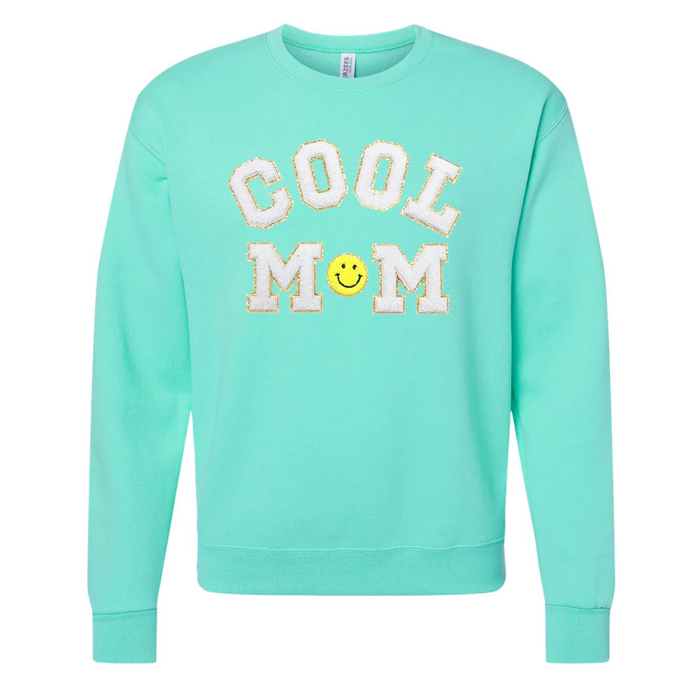 Cool Mom Letter Patch Sweatshirt | United Monograms