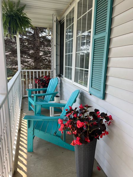 Front porch plant holders and chairs. We love our Adirondack chairs:) 

Porch | patio | home decor | outside furniture | Adirondack 

#LTKSeasonal #LTKFindsUnder100 #LTKHome