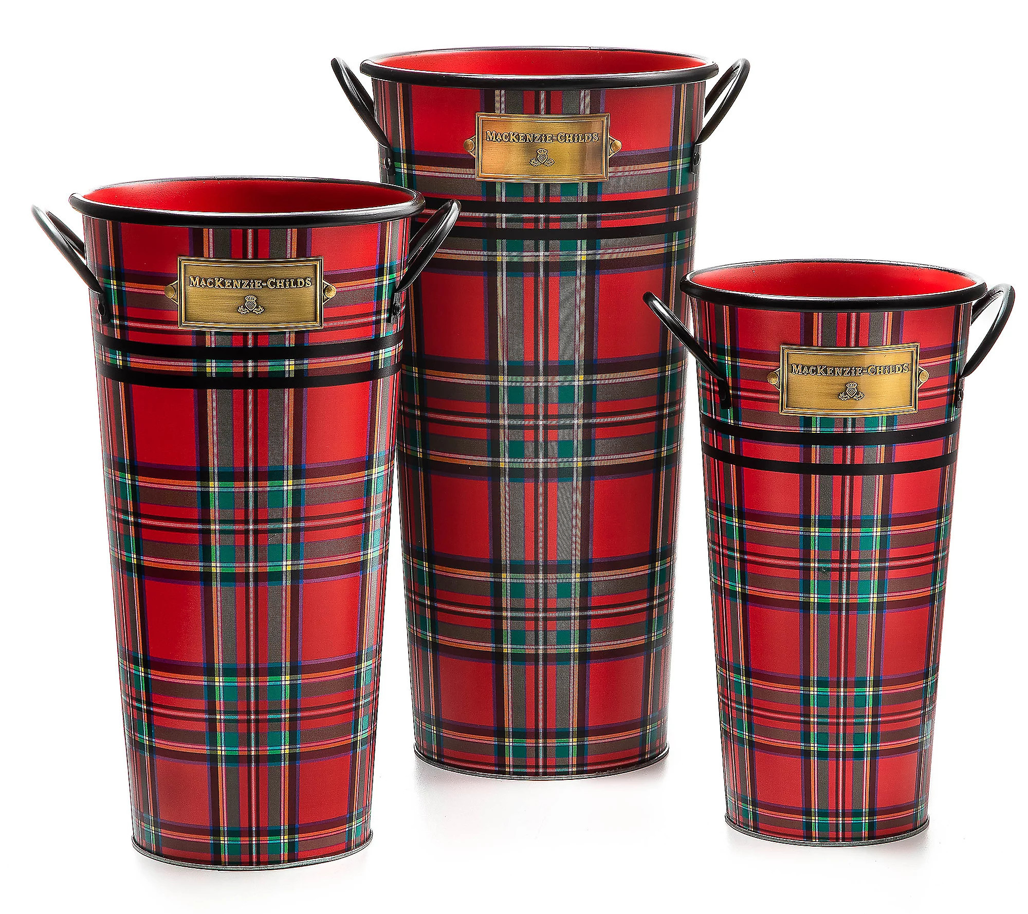 MacKenzie-Childs Set of 3 Tartastic Flower Buck ts | QVC