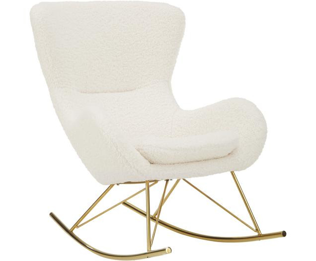 Teddy-Schaukelstuhl Wing mit Metall-Füßen in Cremeweiß | WestwingNow | WestwingNow (AT & DE)