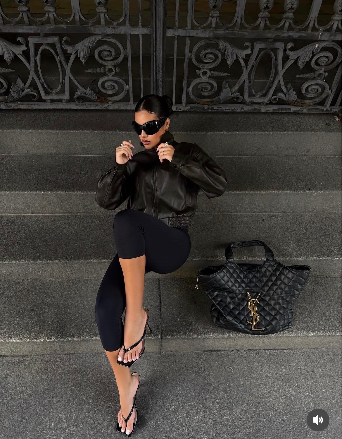 Dark brown bomber
Black Capri

#LTKMothersDay #LTKootd #LTKselfcare