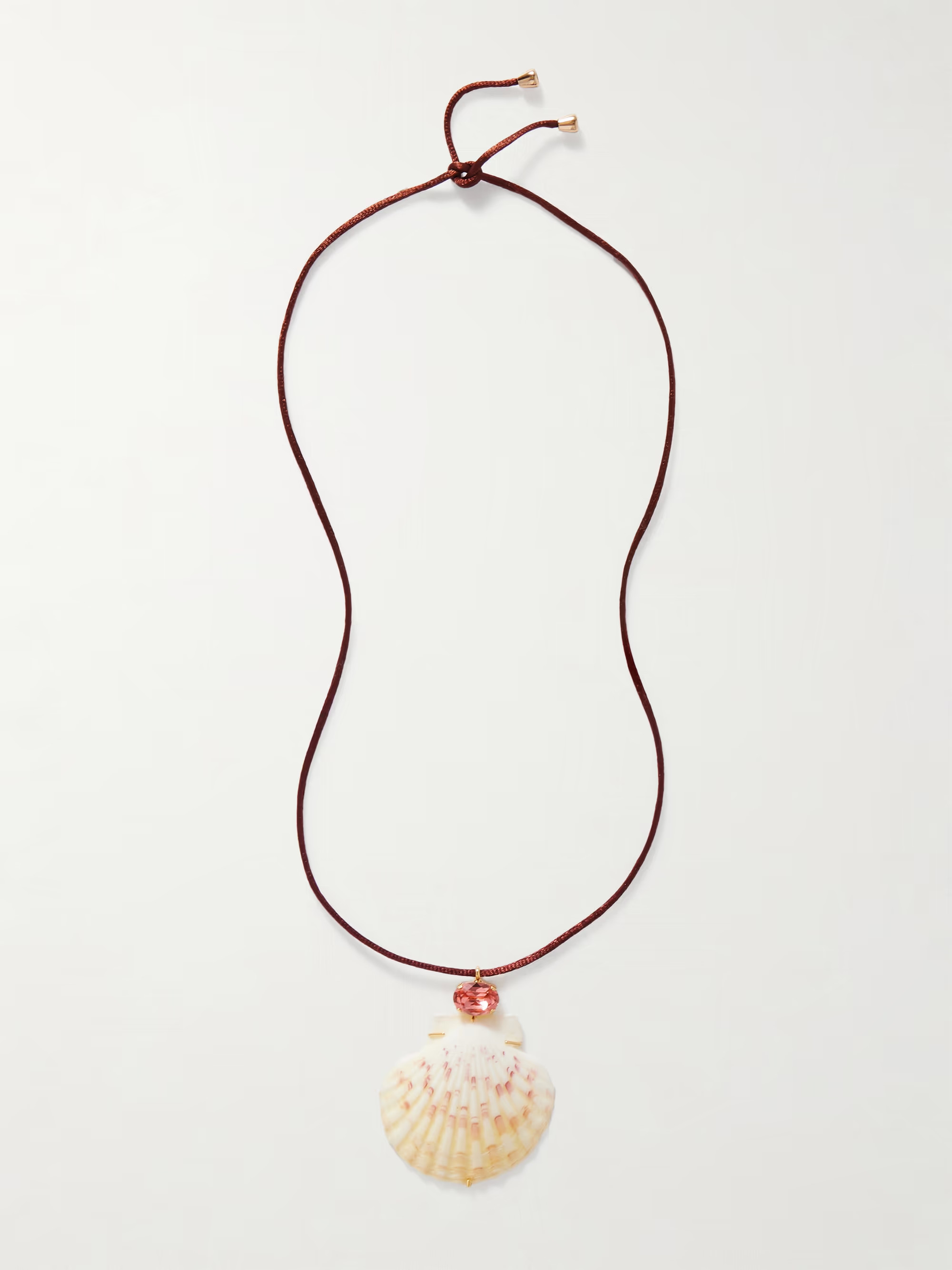 Atrani gold-plated, shell, crystal and cord necklace | NET-A-PORTER (US)