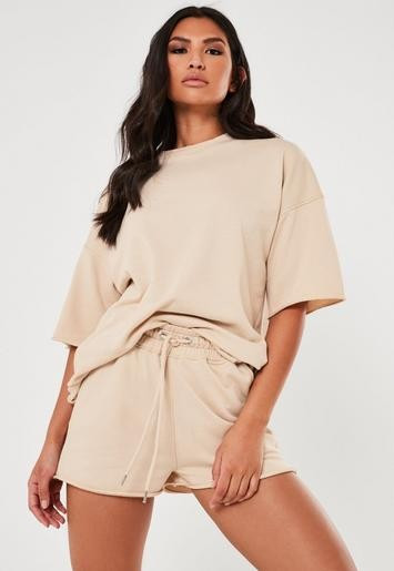 Missguided - Stone Raw Hem Jogger Shorts | Missguided (US & CA)