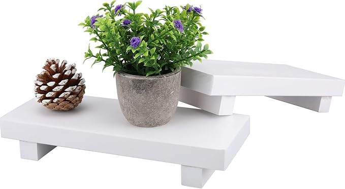 Kitchen Soap Tray, Bathroom Trays for Counter, 2-Pack Wood Soap Dish Holder Stand, Small Vanity T... | Amazon (US)