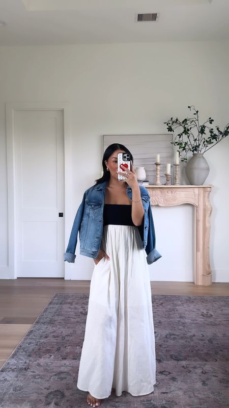 Dress - XS 
Denim Jacket - S

Been wearing this dress on repeat. Perfect with sandals or even heels. Also this denim jacket is perfect for any type of season. The denim is super soft and not stiff at all making it so comfy!

#LTKfindsunder100 #LTKstyletip #LTKeurope
