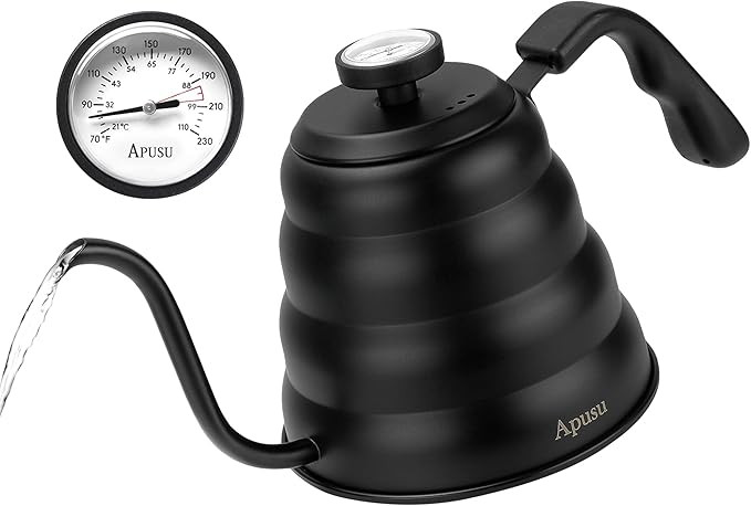 Tea Kettle with Thermometer Pot Black Stovetop Tea Kettle 40 oz 1200ml Gooseneck Kettle Teapot Po... | Amazon (US)