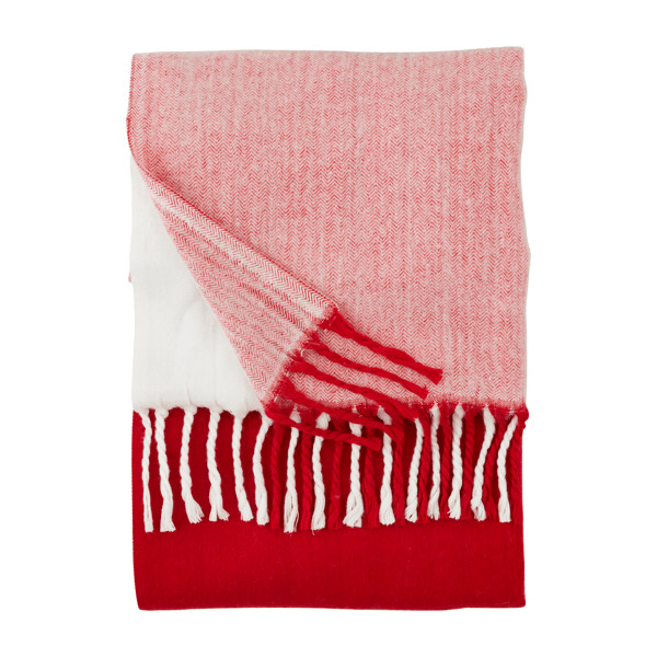 Mud Pie Red Large Check Blanket | 100% Acrylic | Mud Pie