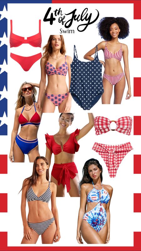 Fourth of July swim! If you’re celebrating around the pool, back, or lake, be sure to look festive in one of these cute swimsuits!! 

#LTKSwim #LTKStyleTip #LTKSeasonal