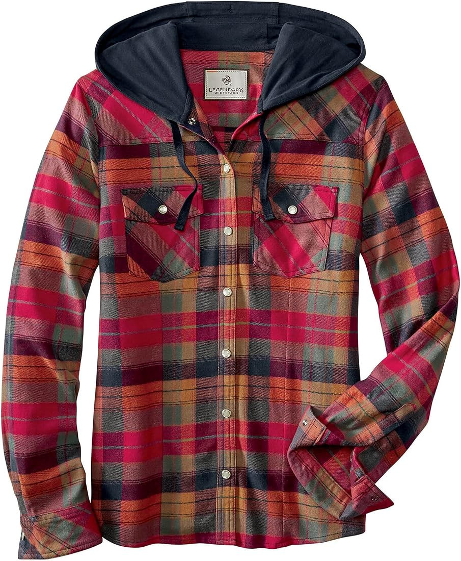 Legendary Whitetails Women's Lumber Jane Hooded Flannel Shirt | Amazon (US)