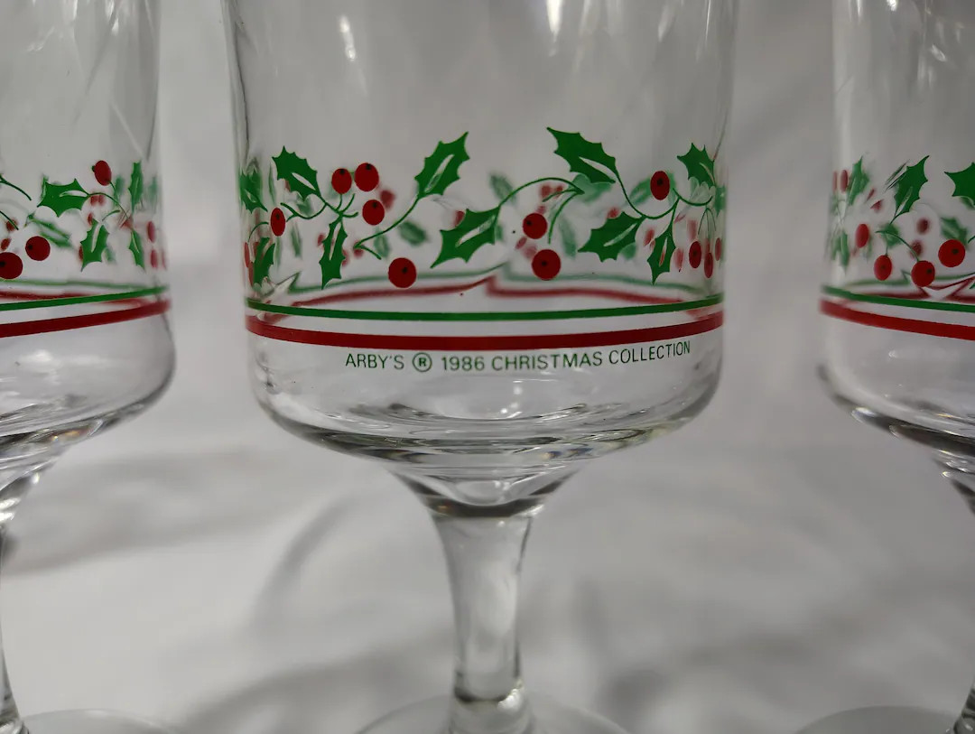 Vintage Arby’s 1986 Christmas Collection Holly Berry Glass Goblet – Holiday Drinkware - Etsy | Etsy (US)