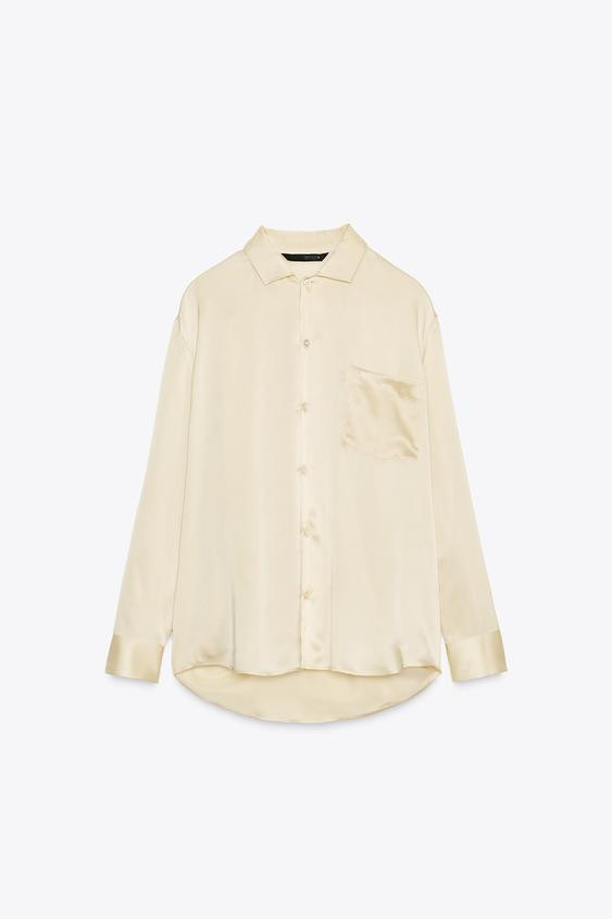 ZW COLLECTION 100% SILK SHIRT WITH POCKET | Zara UK