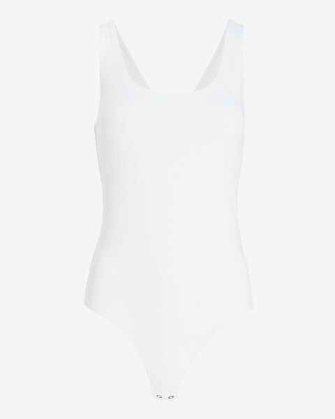 Body Contour Matte Scoop Neck Thong Bodysuit | Express