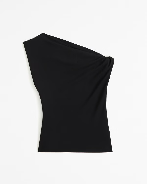 Women's Asymmetrical Jersey Crepe Draped Top | Women's Tops | Abercrombie.com | Abercrombie & Fitch (US)