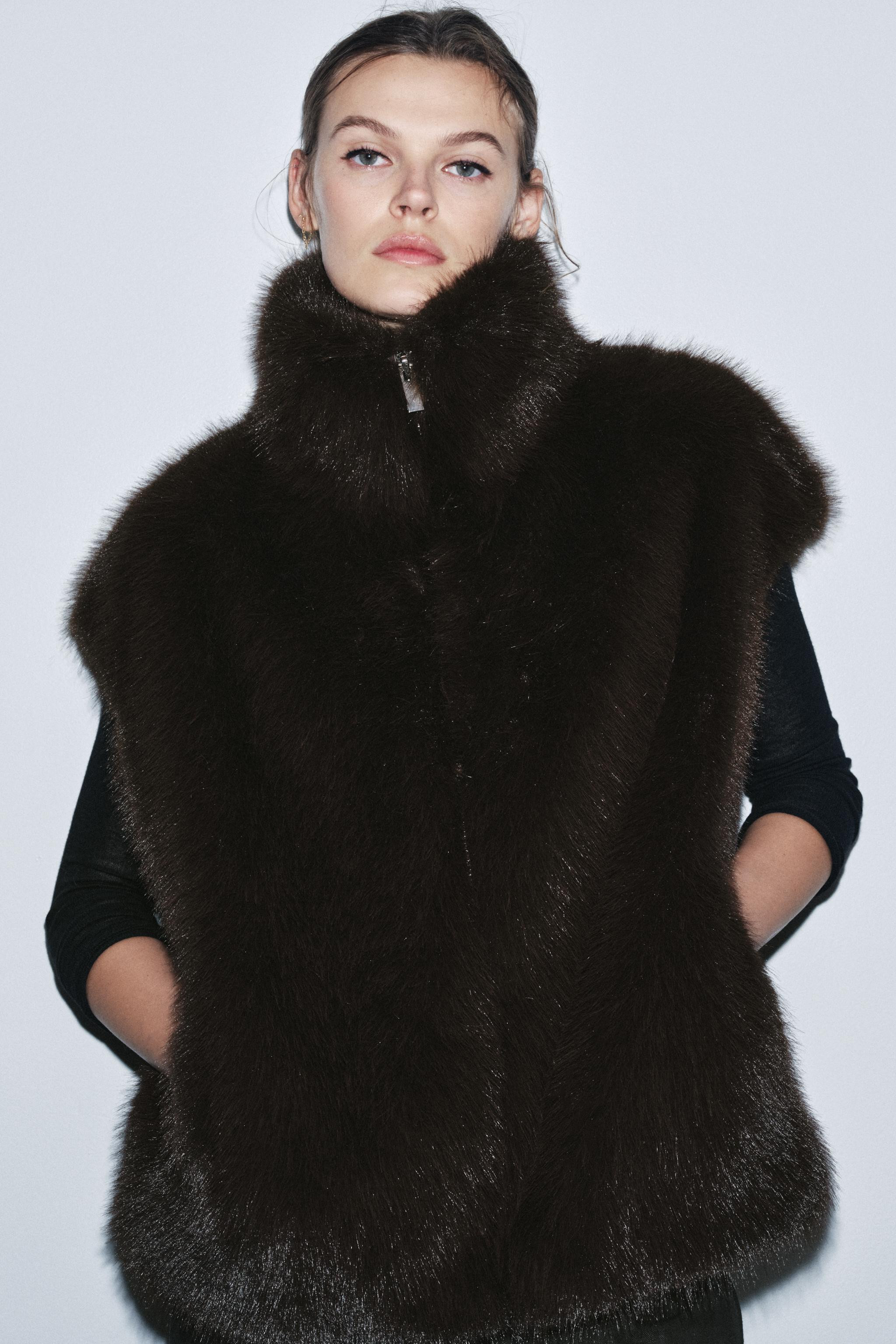 ZW COLLECTION FAUX FUR WAISTCOAT | Zara UK