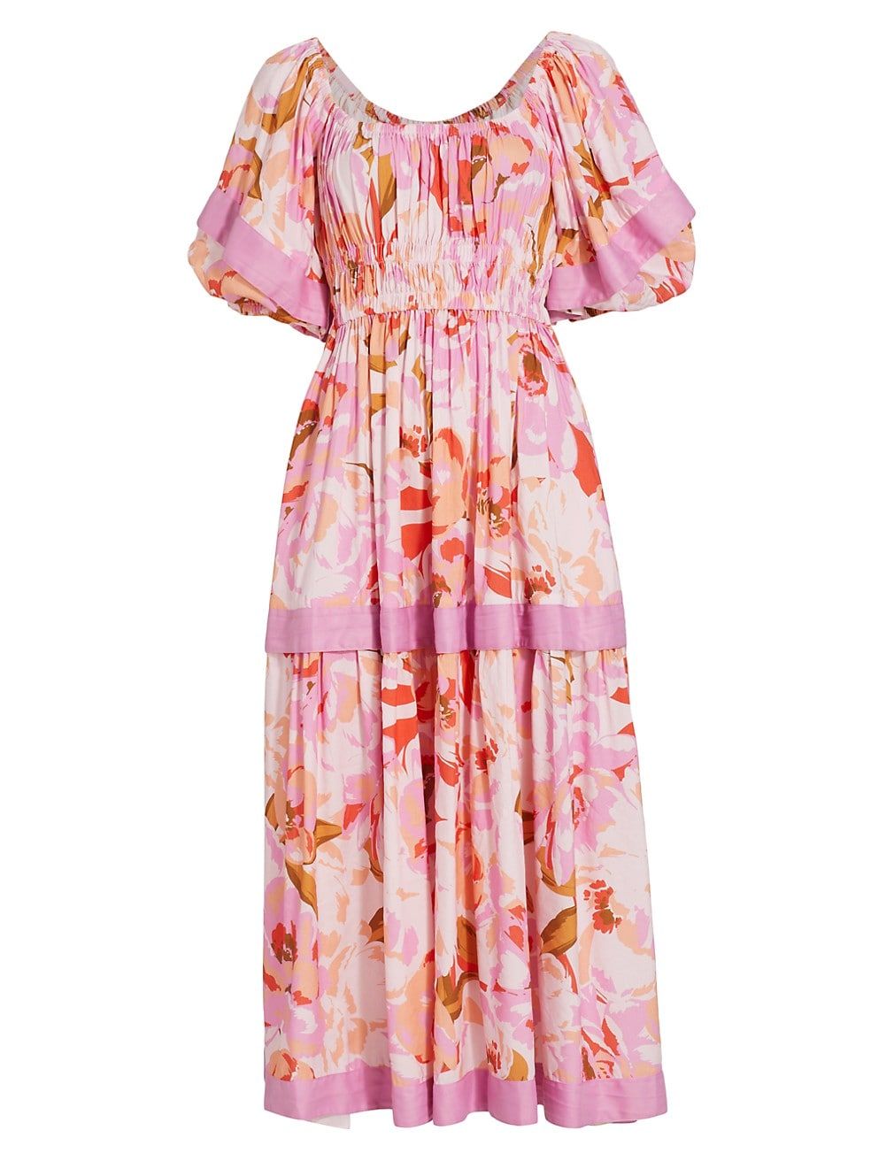 Lothair Floral Tiered Midi-Dress | Saks Fifth Avenue