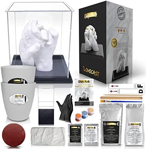 Amazon.com: CraftsNorth Hand Casting DIY Kit for Couples | Complete kit with Acrylic Display, Woo... | Amazon (US)