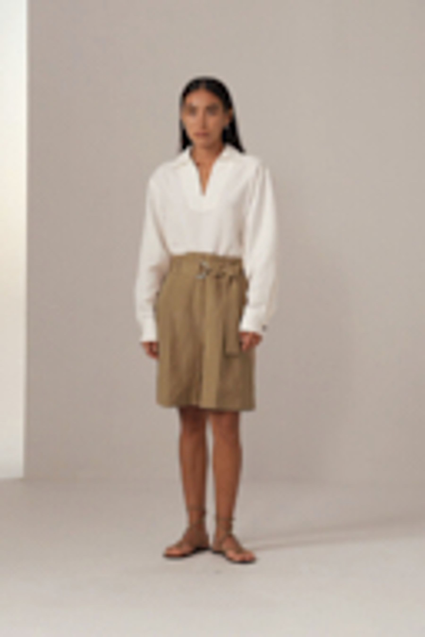 Chic Silk-Linen Blend Bermuda Shorts | LilySilk