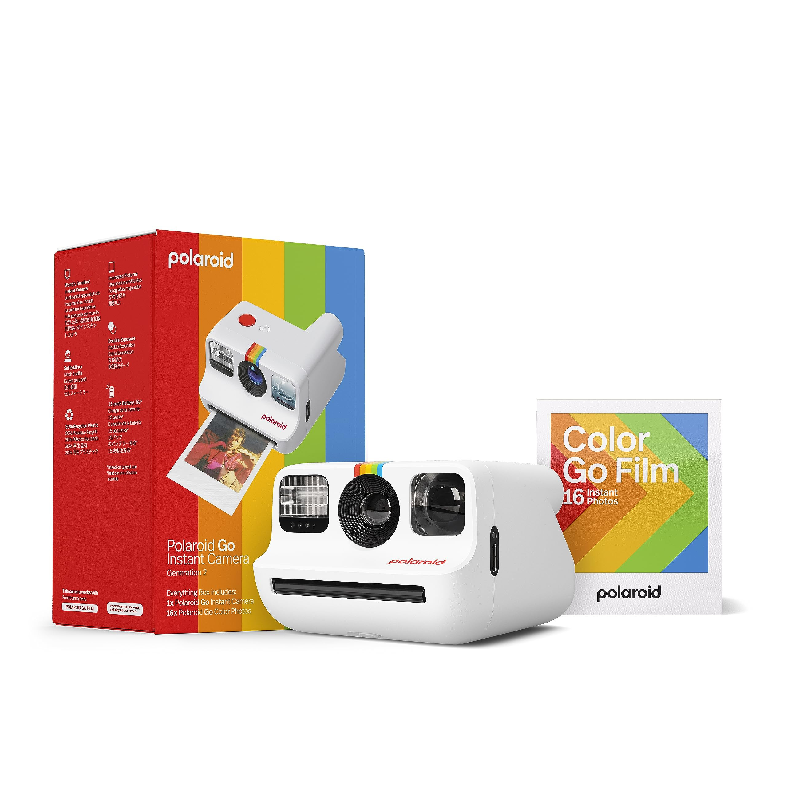 Polaroid Go Generation 2 - Mini Instant Camera + Film Bundle (16 Photos Included) - White (6282) | Amazon (US)