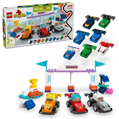 LEGO DUPLO Town F1 Team Race Cars & Drivers Building Toy for Toddlers 10445 | Target