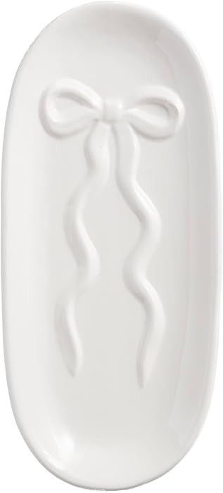 Mud Pie Ceramic White Bow Everything Tray | Amazon (US)