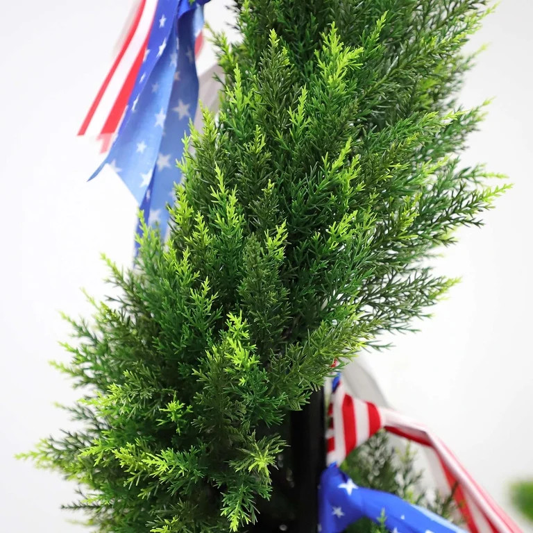 My Texas House Spiral Artificial 6' Topiary with Patriotic Garland | Walmart (US)