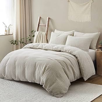 Amazon.com: ATLINIA Bedding Duvet Cover Set Linen - 100% French Flax Washed Bed Sets Farmhouse Co... | Amazon (US)