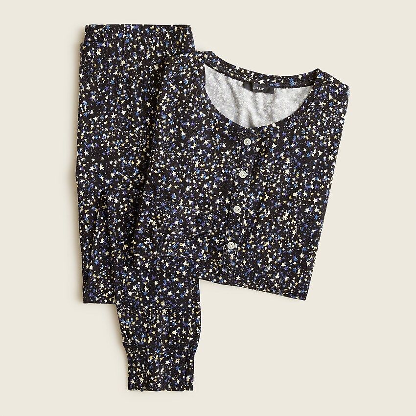 Eco dreamiest henley pajama set in starry sky print | J.Crew US