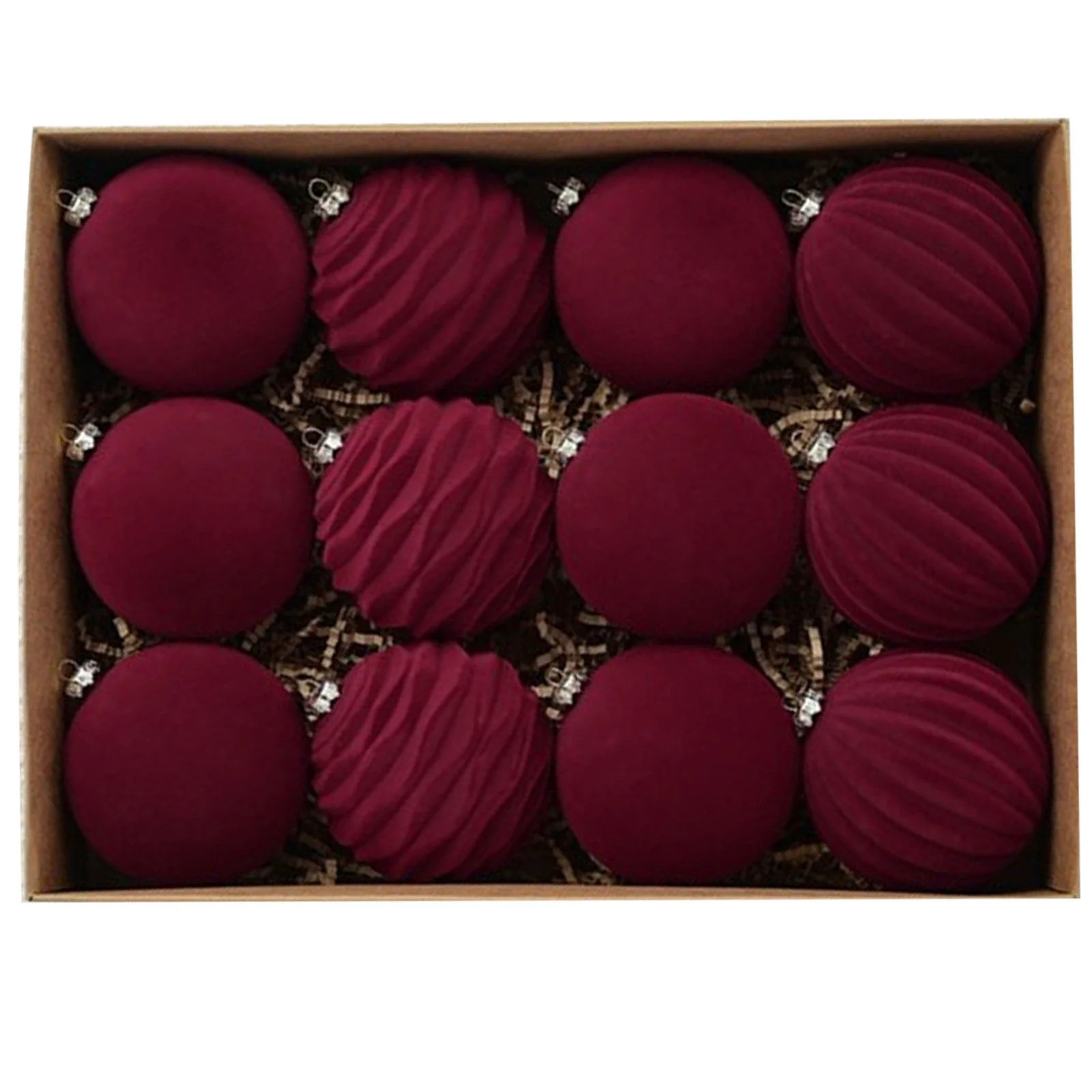 Staron Red Velvet Christmas Ornaments, 12Pcs Large Christmas Ornaments for Tree Christmas Balls O... | Walmart (US)