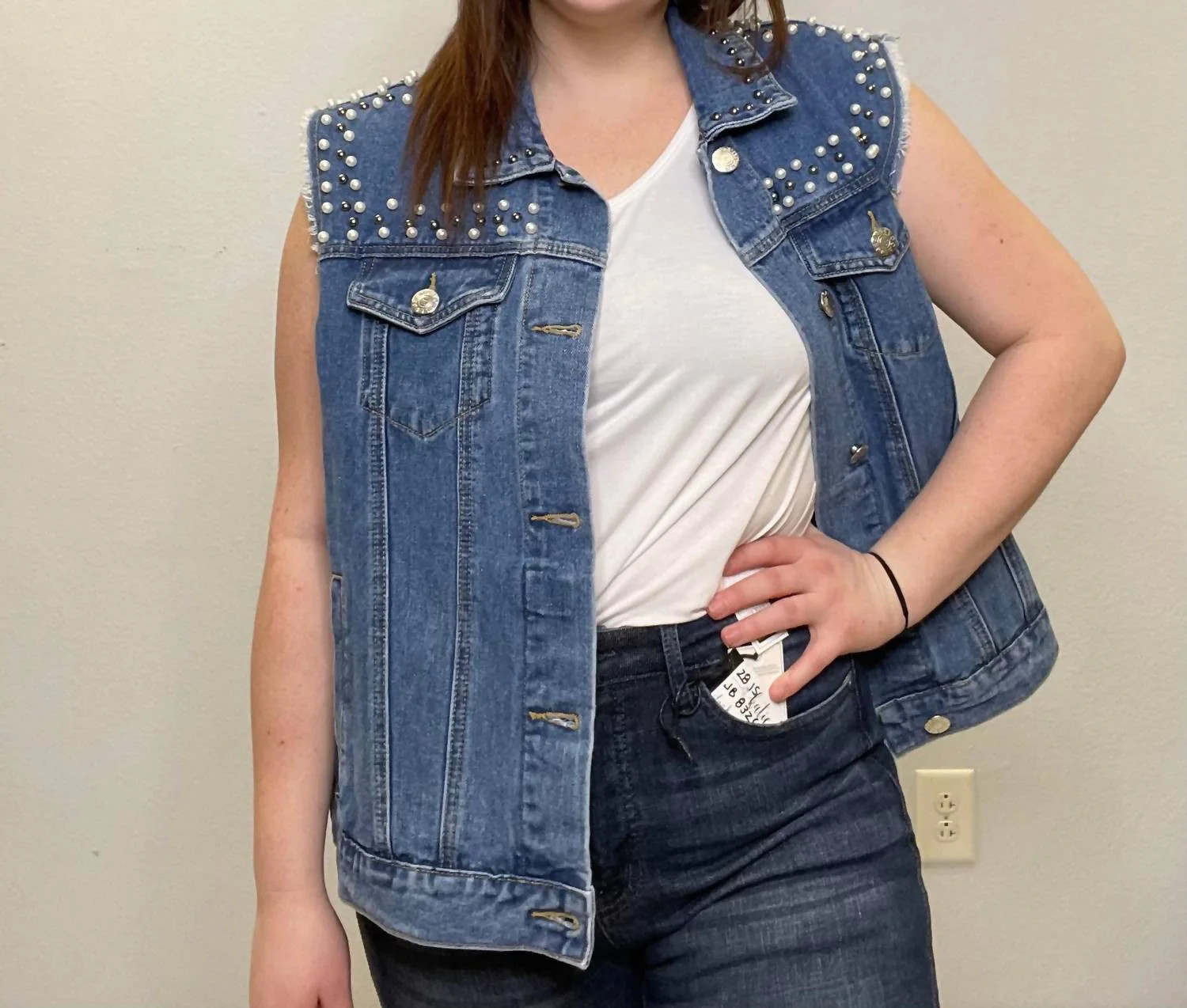 Pearl Vest In Denim | Shop Simon