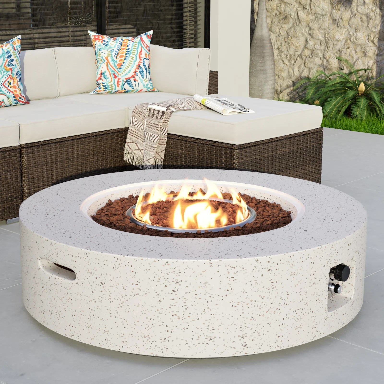Wade Logan® Borgia Concrete Propane Fire Pit Table & Reviews | Wayfair | Wayfair North America