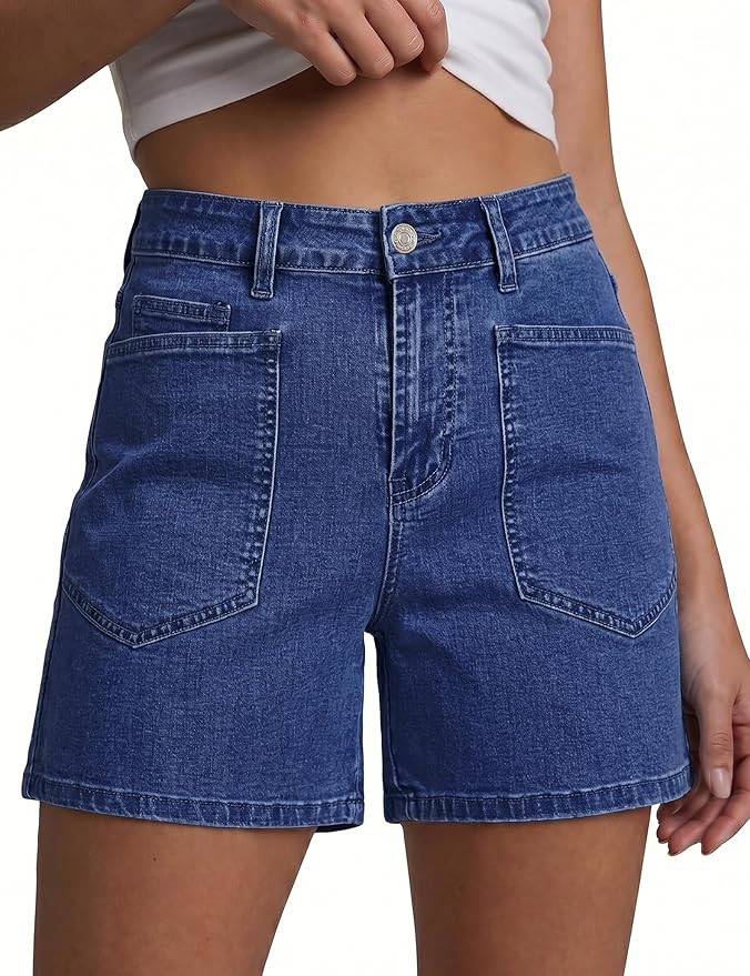 luvamia Jean Shorts Womens High Waisted Trendy Stretchy Denim Shorts Casual Summer Jorts with Poc... | Amazon (US)