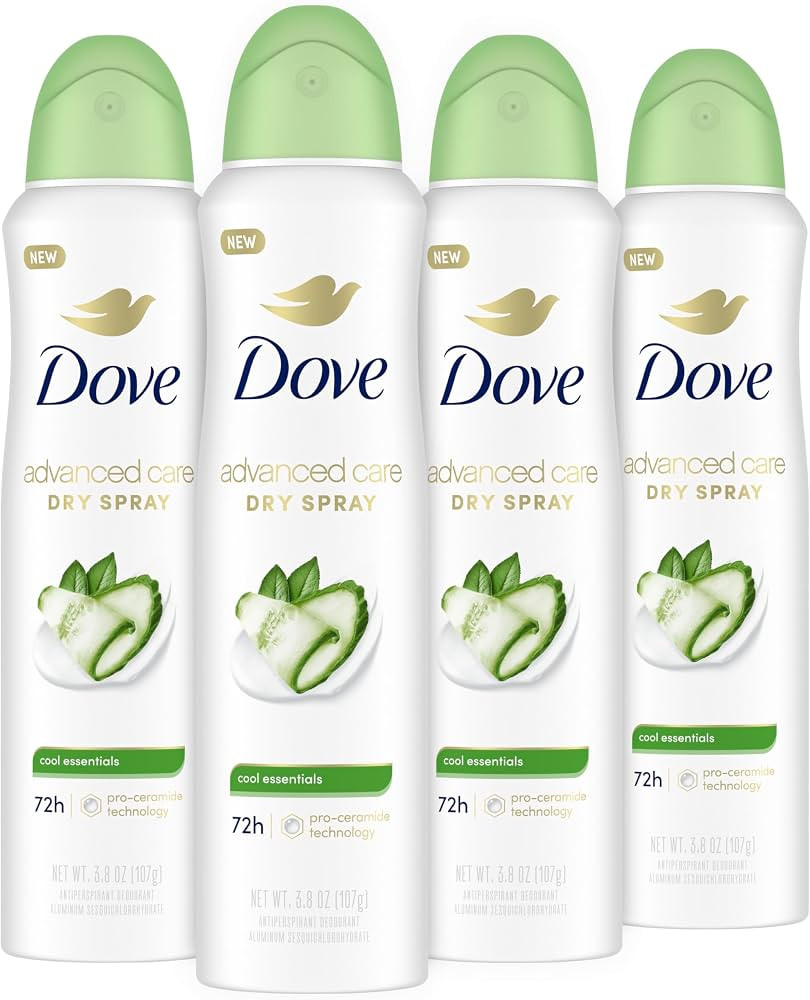 Dove Advanced Care Antiperspirant Deodorant Dry Spray Cool Essentials 4 Count Antiperspirant deod... | Amazon (US)