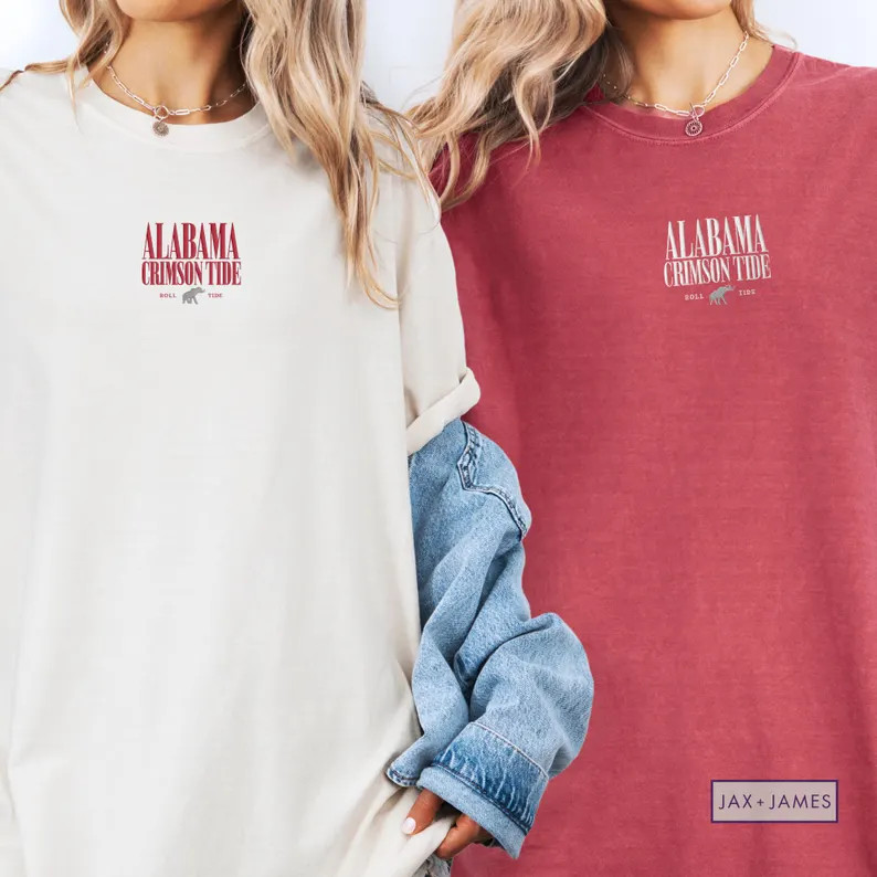 Embroidered Alabama Crimson Tide Shirt – Crimson Unisex Comfort Colors – Alabama Football Emb... | Etsy (US)