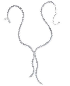 Inc International Concepts Silver-Tone Crystal Lariat Necklace, Created for Macy's | Macys (US)