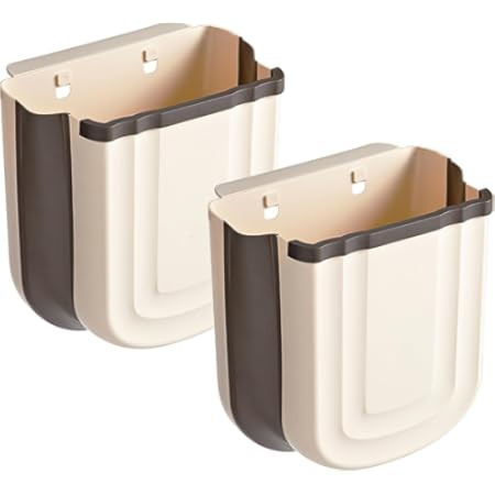 Hanging Trash Can for Kitchen Cabinet Door, 2.64 Gallon Kitchen Trash Can with Space-Saving Desig... | Amazon (US)
