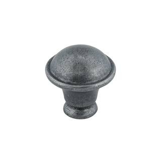 Nantes Collection 1-1/4 in. (32 mm) Vintage Pewter Round Cabinet Knob | The Home Depot