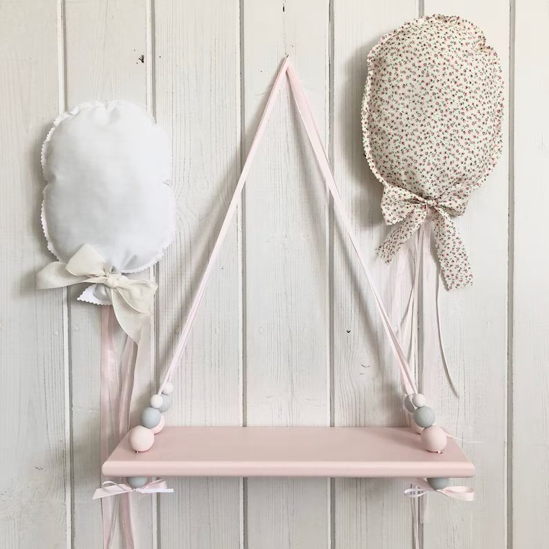 Wooden Swing Shelf  Pink Painted Shelf  Nordic Style Shelf  | Etsy | Etsy (US)