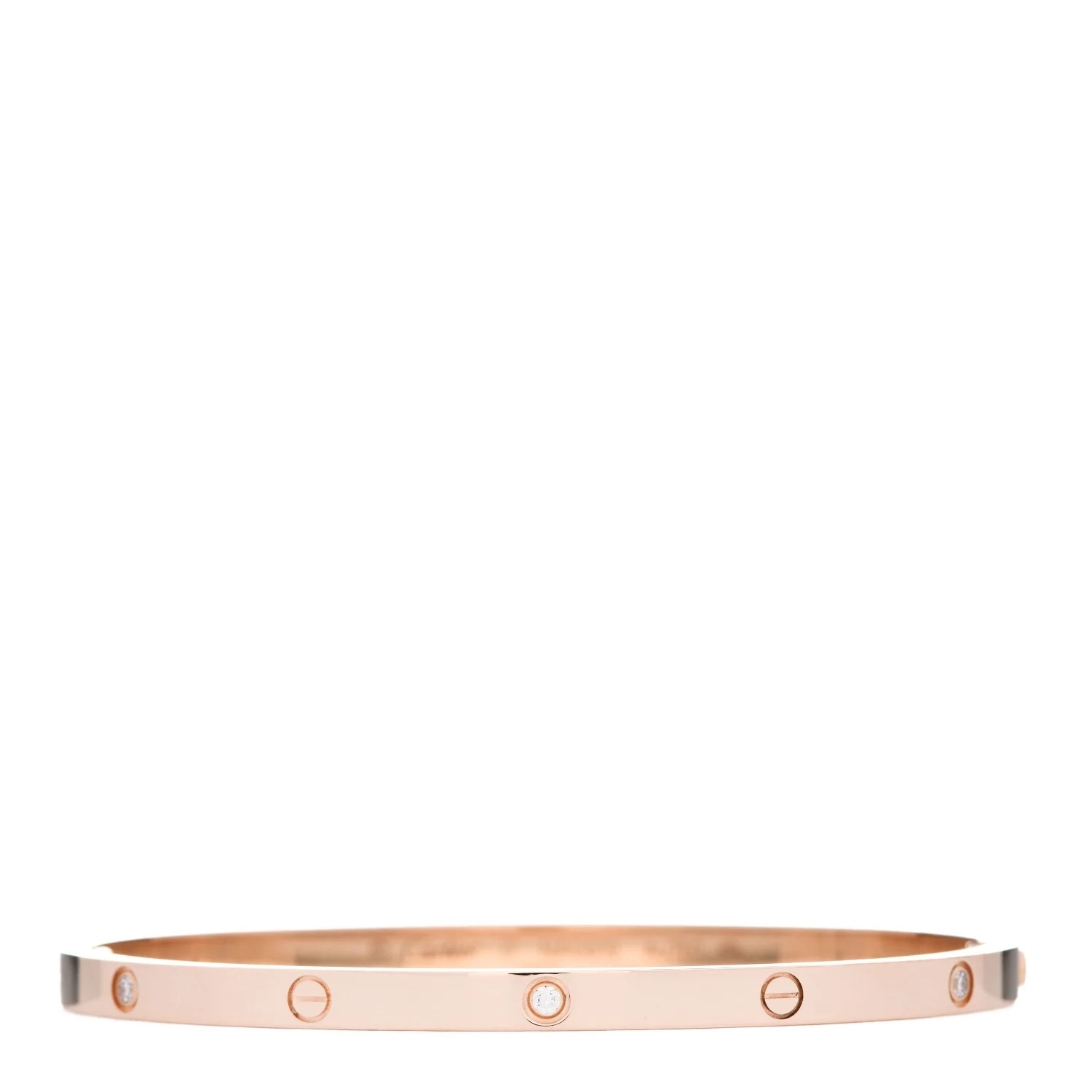 CARTIER 18K Pink Gold 6 Diamond Small LOVE Bracelet 17 | FASHIONPHILE | Fashionphile
