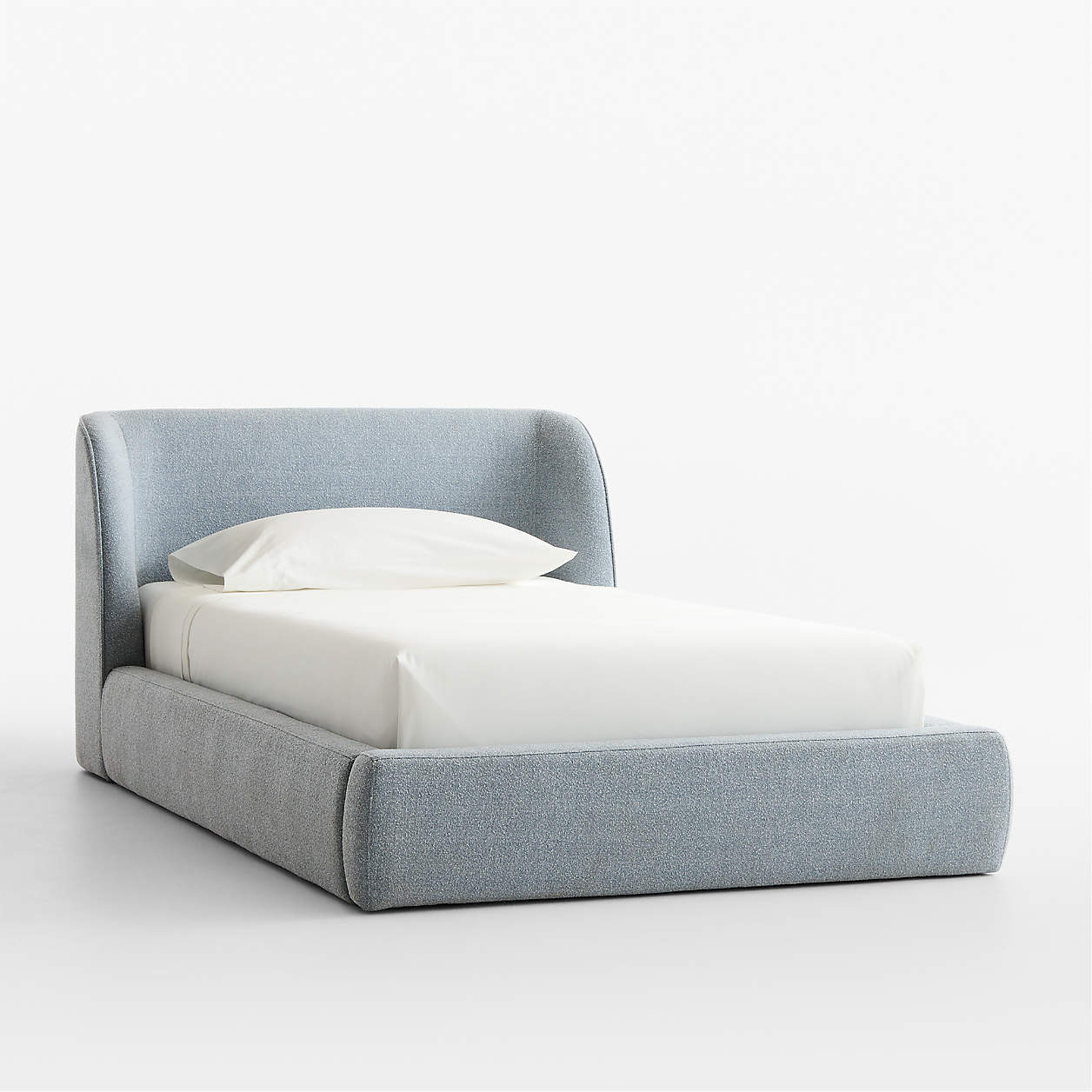 Scout Shelter Blue Upholstered Kids Twin Bed | Crate & Kids | Crate & Barrel